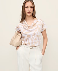 Geo Satin Cowl Neck Top carousel Product Image 3