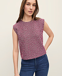 Tweed Crew Neck Shell carousel Product Image 1
