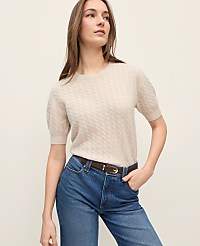 Cashmere Cable Stitch Wedge Tee carousel Product Image 1