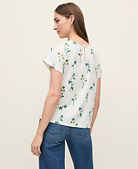 Floral Mixed Media Crew Neck Tee carousel Product Image 2