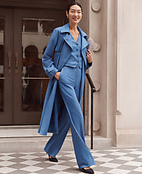 The Flare Trouser in Luxe Twill carousel Product Image 4