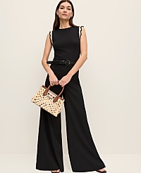 The Petite Statement Palazzo Pant in Linen Blend carousel Product Image 4