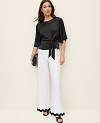 Petite Satin Tie Waist Blouse carousel Product Image 3