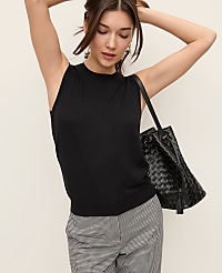 Pointelle Trim Sweater Shell carousel Product Image 1