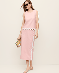 Petite Midi Skirt in Linen Blend carousel Product Image 1