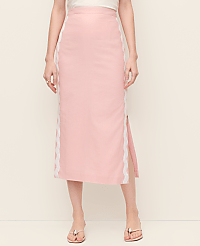 Petite Midi Skirt in Linen Blend carousel Product Image 2