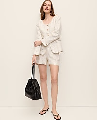 The Petite Side Zip Short in Tweed carousel Product Image 1