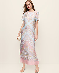 Satin Paisley Maxi Dress carousel Product Image 1