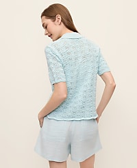 Pointelle Short Sleeve Cardigan carousel Product Image 2