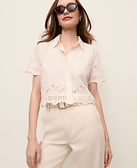Eyelet Button Down Shirt carousel Product Image 1