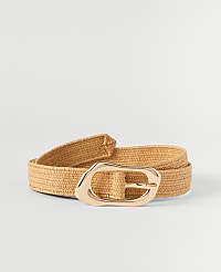 Straw Sculptural Buckle Belt carousel Product Image 1
