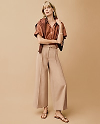 The Petite Belted Wide-Leg Ankle Pant carousel Product Image 4