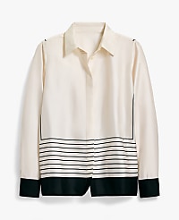 Striped Satin Modern Shirt carousel Product Image 3