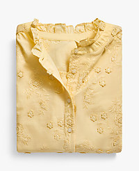 Petite Embroidered Ruffle Collar Shirt carousel Product Image 4