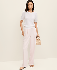 The Petite Side Zip Wide-Leg Pant in Textured Crepe carousel Product Image 4