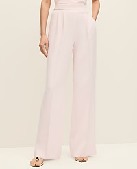The Side Zip Wide-Leg Pant in Textured Crepe carousel Product Image 2
