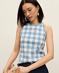Gingham Halter Shell carousel Product Image 3