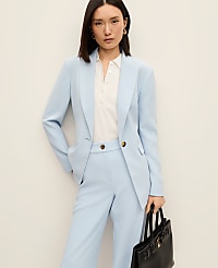 The Fitted Long Blazer in Fluid Crepe carousel Product Image 3