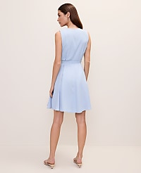 Petite Belted Crew Neck Flare Dress carousel Product Image 2