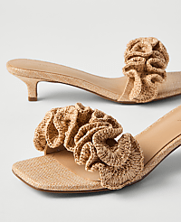 Gathered Straw Kitten Heel Sandal carousel Product Image 2