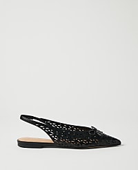Perforated Leather Bow Slingback Flat carousel Product Image 1