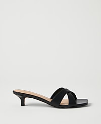 Leather Crossover Kitten Heel Sandal carousel Product Image 1