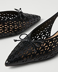 Perforated Leather Bow Slingback Flat carousel Product Image 2