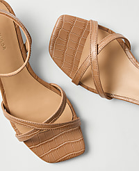 Croco Crossover Heel Sandal carousel Product Image 2