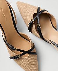Straw Crossover Slingback Pump carousel Product Image 2