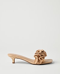 Gathered Straw Kitten Heel Sandal carousel Product Image 1