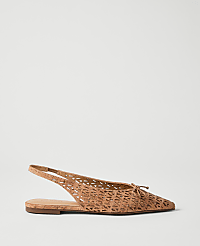Perforated Cork Bow Slingback Flat carousel Product Image 1