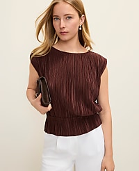 Petite Pleated Ruffle Top carousel Product Image 1