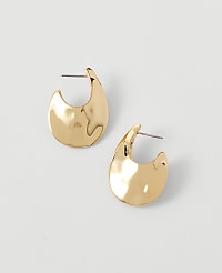 Hammered Metal Hoop Earrings carousel Product Image 1
