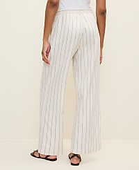 Weekend Striped Easy Fit Wide-Leg Pant in Linen Blend carousel Product Image 3