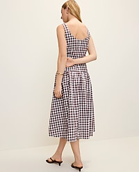 Flare Midi Dress in Gingham carousel Product Image 2