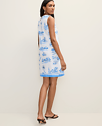 Weekend Toile Shift Dress in Linen Blend carousel Product Image 2