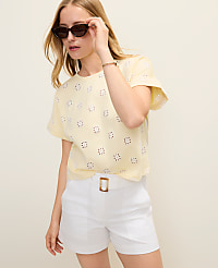 Weekend Eyelet Crew Neck Top carousel Product Image 1