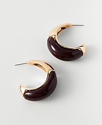 Metal Enamel Hoop Earrings carousel Product Image 1