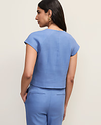 The Cap Sleeve Vest in Linen Blend carousel Product Image 2