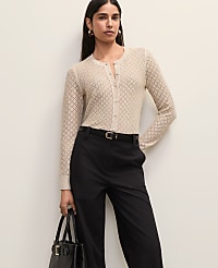 Metallic Pointelle Stitch Ann Cardigan carousel Product Image 1
