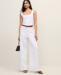 The Statement Palazzo Pant in Linen Blend carousel Product Image 4