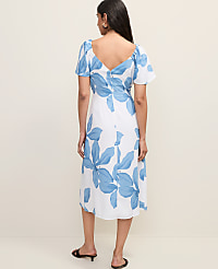 Floral Shirred Flare Midi Dress carousel Product Image 2