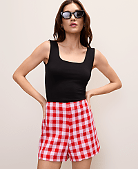 The Petite Gingham Side Zip Short carousel Product Image 2