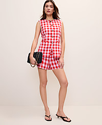 The Petite Gingham Side Zip Short carousel Product Image 1