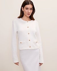 Petite Crew Neck Sweater Jacket carousel Product Image 3