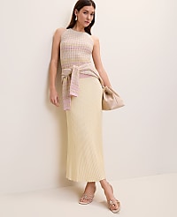 Petite Ribbed Midi Sweater Skirt carousel Product Image 1
