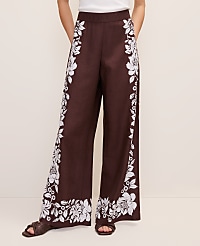 The Easy Wide-Leg Pant in Floral Linen Blend carousel Product Image 2