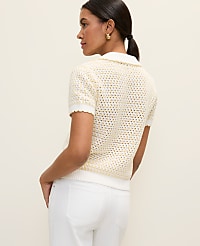 Petite Weekend Texture Stitch Polo Sweater carousel Product Image 2