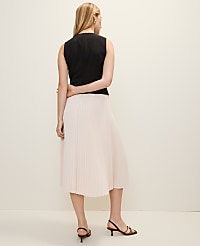 Petite Pleated Crew Neck Midi Dress carousel Product Image 2