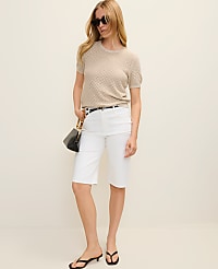 Petite Shimmer Pointelle Modern Sweater Tee carousel Product Image 3